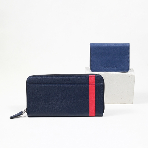 Couple Ví Dài The Viva Zipped Long Wallet & Harp Mini Wallet Blue