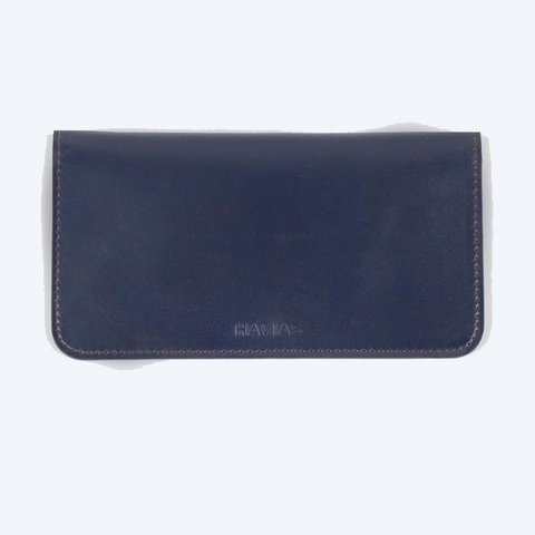 Bóp ví da thật nam nữ HAVIAS Ví dài Lemo Handcrafted Wallet Xanh Navy