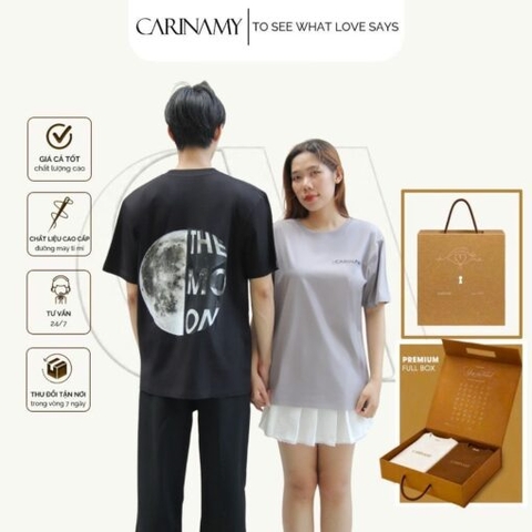 Áo thun couple CARINAMY form rộng LUNAR LOVE