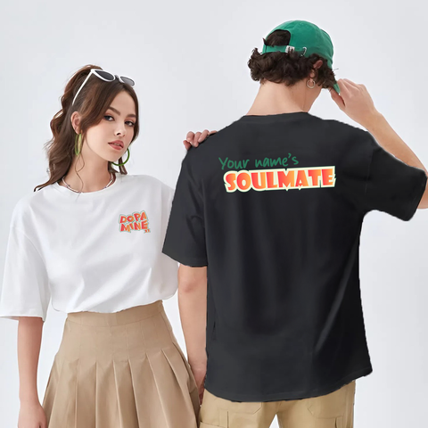 [TUỲ CHỈNH THIẾT KẾ THEO YÊU CẦU] Áo thun couple DOPAMINE form rộng tay lỡ cotton 100% CARINAMY