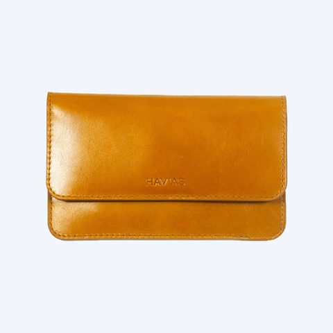 Bóp ví da thật nam nữ HAVIAS Ví Da The Momo Handcrafted Wallet Vàng bò