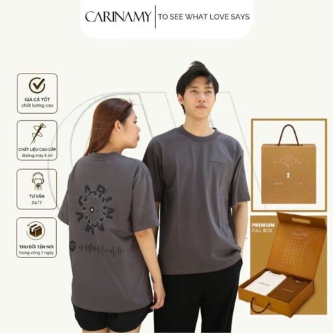 Áo thun couple CARINAMY form rộng SOUND OF LOVE
