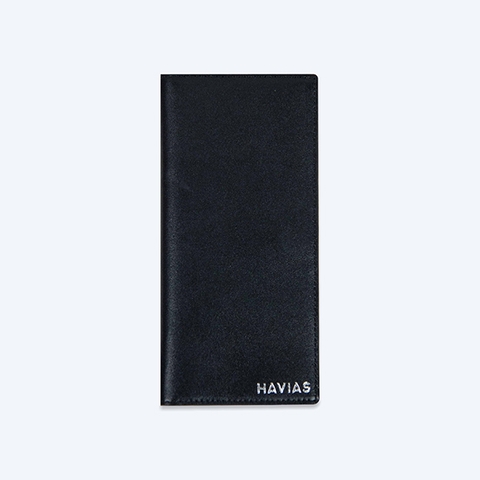 Bóp ví da thật nam nữ HAVIAS Ví dài Pisa Mini Long Wallet Đen