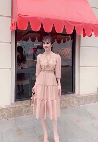 Đầm maxi hoa vàng