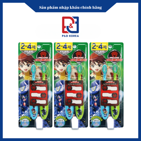 MKH Bàn chải đánh răng trẻ em hình robot Mecard từ 2 -4 tuổi 2P 빠샤메카 칫솔(2-4세) 2P 무궁화 빠샤메카 어린이칫솔(2~4세용)