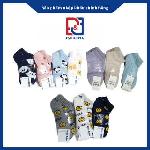 Vivid Color Tất nữ cổ ngắn Vivid Color các màu 양말