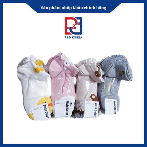 Vivid Color Tất nữ cổ ngắn Vivid Color các màu 양말