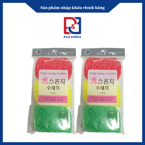 Gahwa Miếng rửa bát bọt biển ba màu 3P 광스폰지 수세미