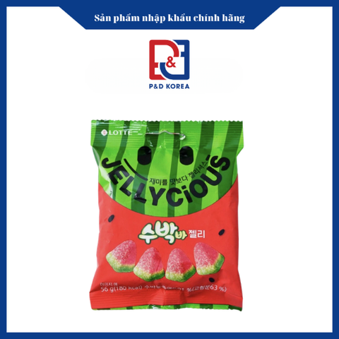 Lotte Kẹo dẻo vị dưa hấu 56g 수박바 젤리