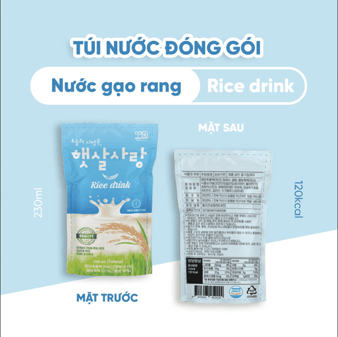 Deltop Nước gạo túi 230ml chính hãng Hàn Quốc