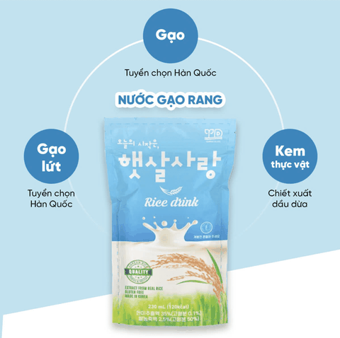 Deltop Nước gạo túi 230ml chính hãng Hàn Quốc