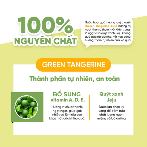 Jejufeel Nước giải khát quýt xanh túi 230ml Green Tangerine Ade