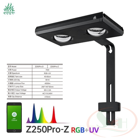 Đèn led Week Aqua Z series Z200, Z250, Z400 Pro rgb uv - Shrimp Home