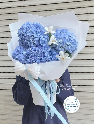 Bó hoa cẩm tú cầu xanh 5 bông. Quà tặng sinh nhật tinh tế ý nghĩa. Hoa tươi Hà Nội | Elise Flowers