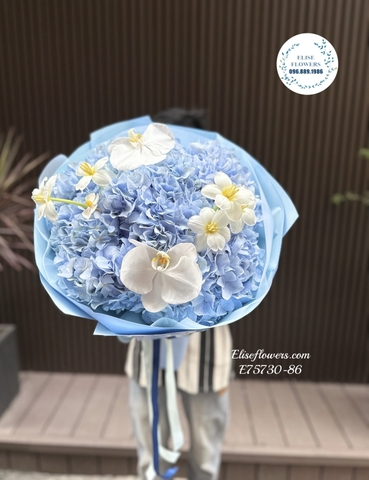 Bó hoa cẩm tú cầu xanh Blue đẹp. Mua hoa cẩm tú cầu xanh tặng bạn gái ở Hà Nội