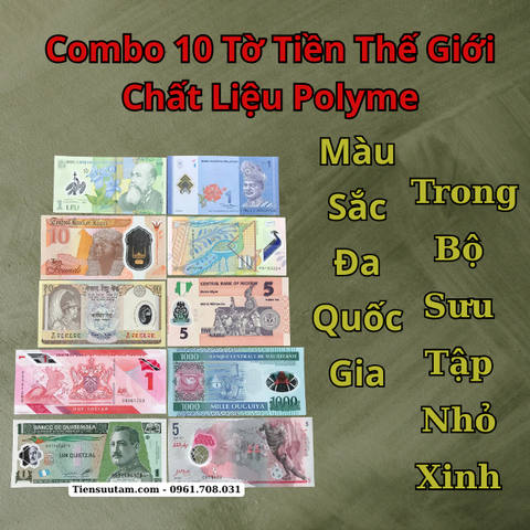 Combo 10 Tờ Tiền Thế Giới Chất Liệu Polyme – Màu Sắc Đa Quốc Gia Trong Bộ Sưu Tập Nhỏ Xinh