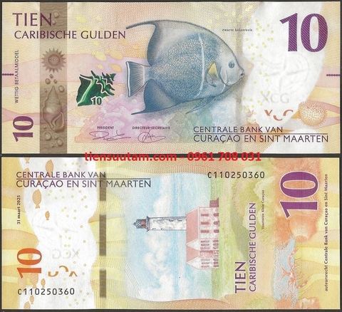 Curacao And S.T Maarten 10 Caribische Gulden 2025 UNC