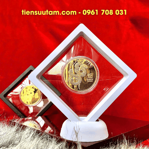 Khung Trưng Bày Xu Úc Hình Con Rắn Mạ Vàng