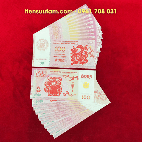 Tiền Lì Xì 100 Dola Macao Hình Con Rắn 2025