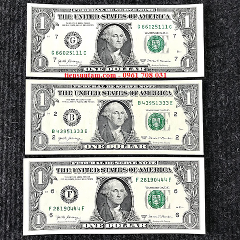 Tiền 1USD seri đẹp, TAM HOA