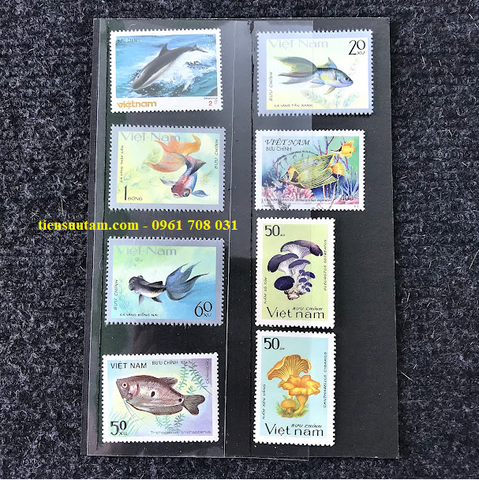 Bộ 8 tem Việt Nam chủ đề Cá & Nấm