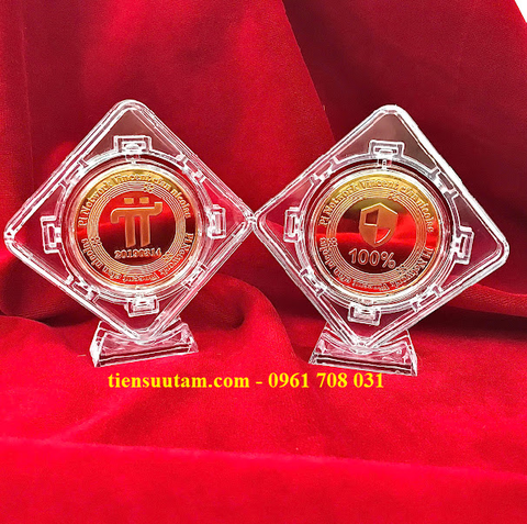Khung Xoay Trưng Bày Xu Lưu Niệm Đồng PI Network