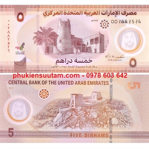 UAE 5 Dirhams 2022 UNC polyme (tờ)