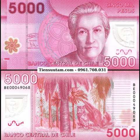 Chile 5000 Pesos 2021 UNC Polyme