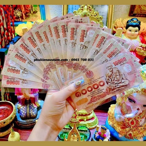 Tiền Lưu Niệm 10.000 Baht Hình Luang Phor Songk chùa Wat Song Sawoey Thái Lan