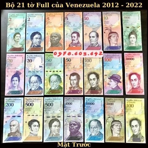 Bộ 21 tờ Full của Venezuela 2012 - 2022