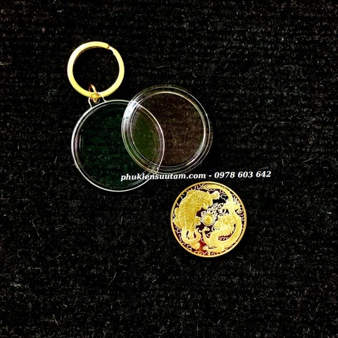 Móc Khoá Xu Lưu Niệm Long Hổ Tranh Châu