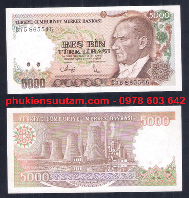 Turkey - Thổ Nhỉ Kỳ 5000 Lira 1970 UNC (tờ)