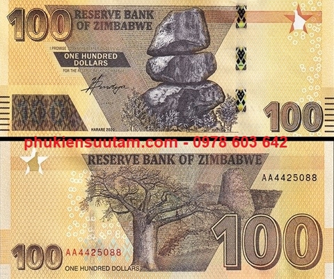 Zimbabwe 100 Dollars 2020 UNC