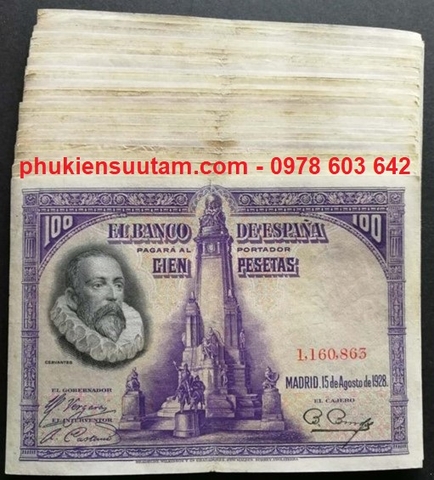 Spain - Tây Ban Nha 100 Pesetas 1928 Cũ