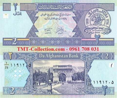 Afghanistan 2 Afghanis 2002 UNC