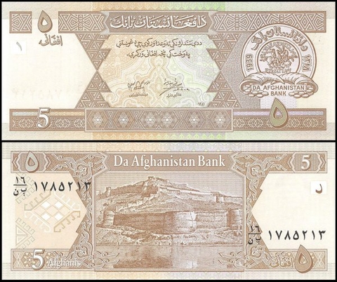 Afghanistan 5 Afghanis 2002 UNC