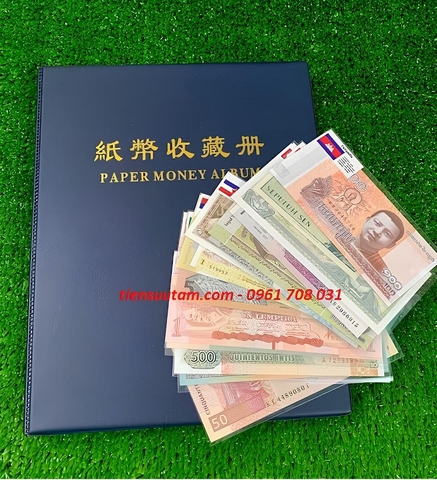 Album 60 tờ tiền của 60 quốc gia gắn cờ từng nước
