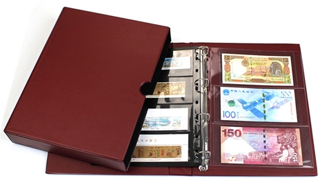 Bìa album có hộp vuông Mingt đựng tiền giấy tiền xu, tem