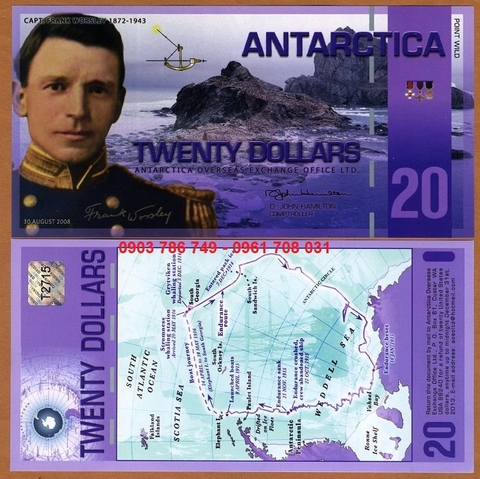 Antarctica - Nam Cực 20 dollars 2011 UNC Polymer