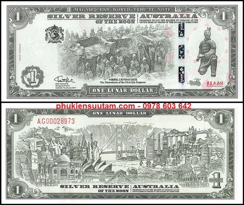 Australia - Úc Lunar 1 Dollar 2017 UNC Kỷ Niệm Trung Quốc Chiến Binh Đất Nung