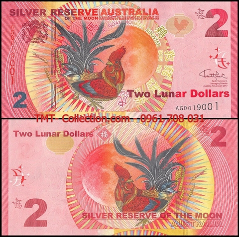 Australia - Úc 2 Dollar 2017 UNC kỷ niệm năm con Gà