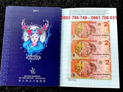 Australia - Úc 2 Dollar 2015 Dê 3 tờ Uncut folder