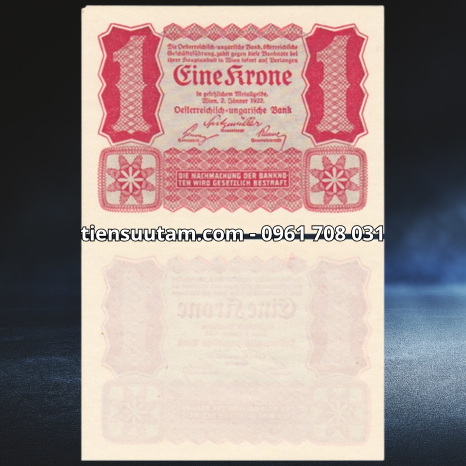 Austria - Áo 1 kroner 1922 UNCAustria - Áo 1 kroner 1922 UNC