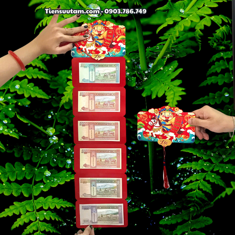Bao Lì Xì Đầu Lân 6 Tờ Mã Đáo Thành Công Mông Cổ Và Bao Lì Xì Thần Tài 6 Tờ Mã Đáo Thành Công Mông Cổ