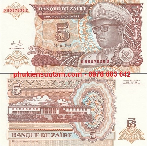Zaire 5 zaires 1993 UNC