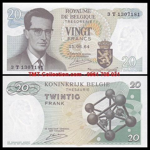 Belgium-Bỉ 20 Francs 1964 UNC