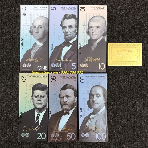 Bộ 6 Tờ Tiền Lưu Niệm Polyme Dạ Quang Của Mỹ