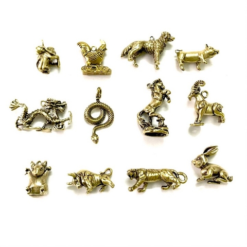 Bộ Móc Khóa Tượng Đồng 12 Con Giáp
