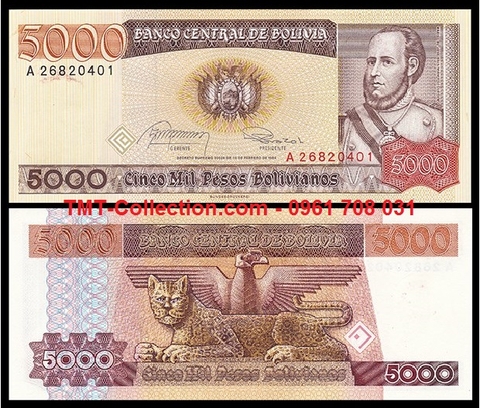 Bolivia 5000 bolivianos 1984 UNC