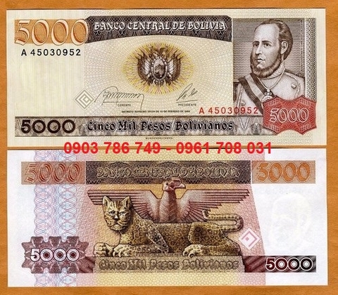 Bolivia 5000 Pesos Bolivanos 1984